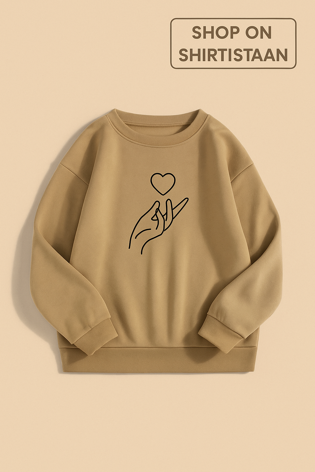CREAM SWEATSHIRT HEART IN HAND