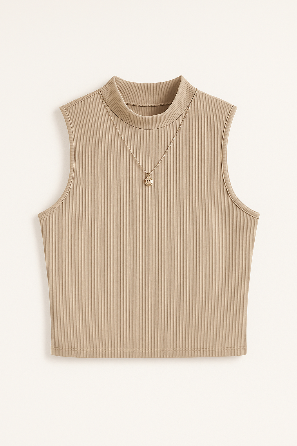SKIN COLOR RIB KNIT TANK TOP