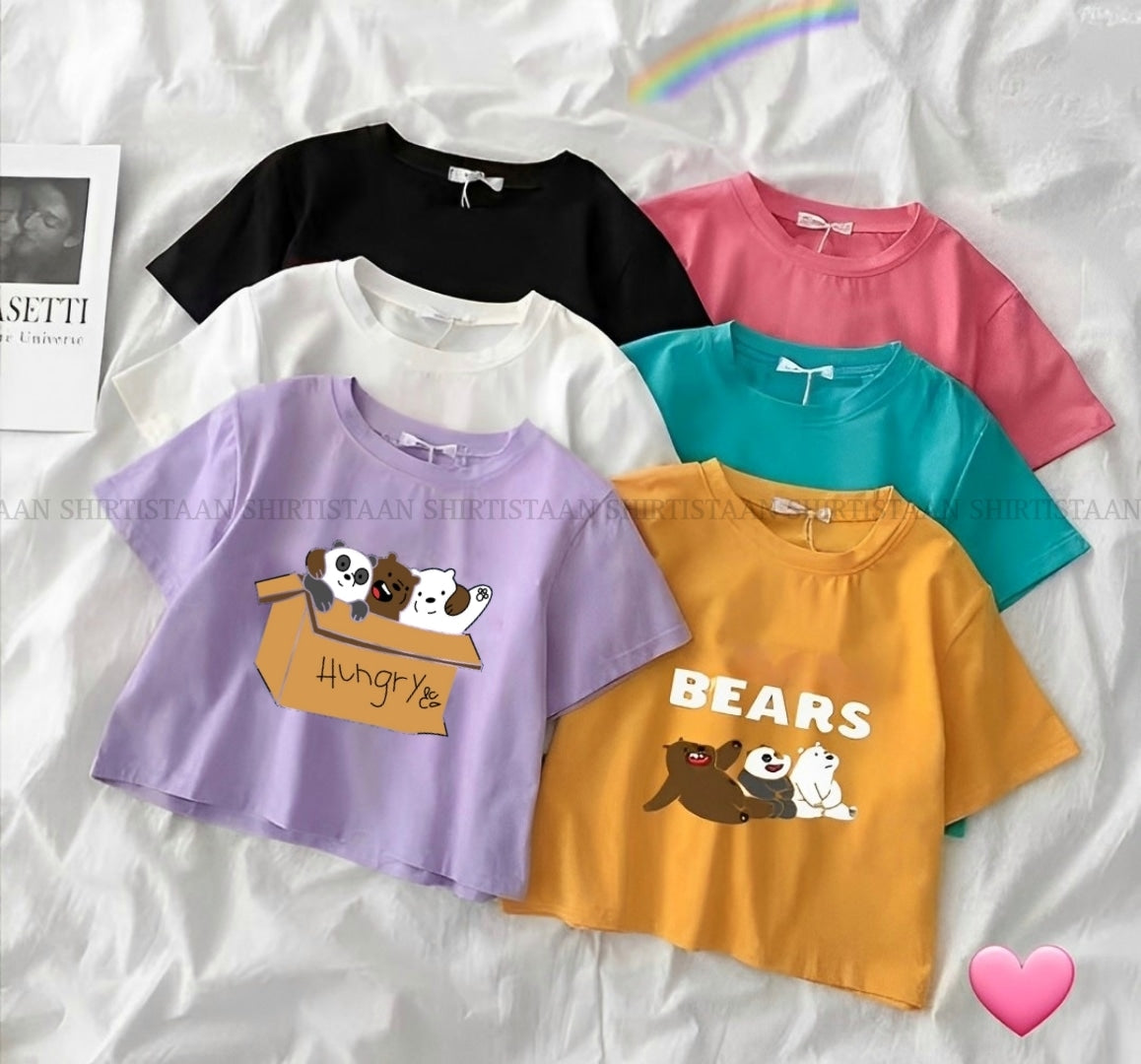 CROP TEE FREE BEAR