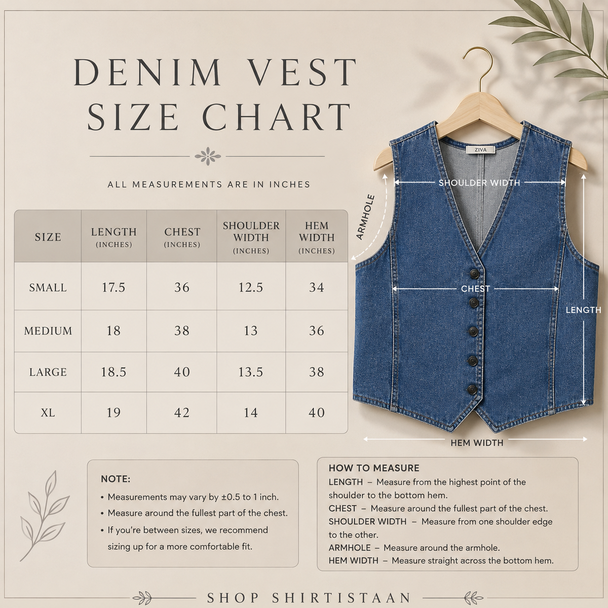 Classic Mid Blue Denim Vest