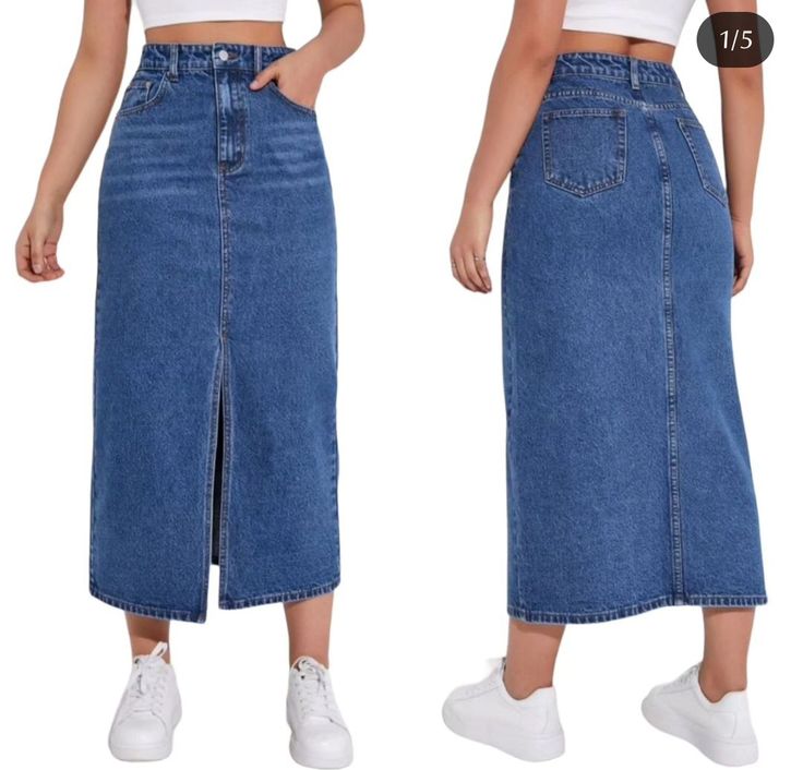Mid Blue Denim Skirt