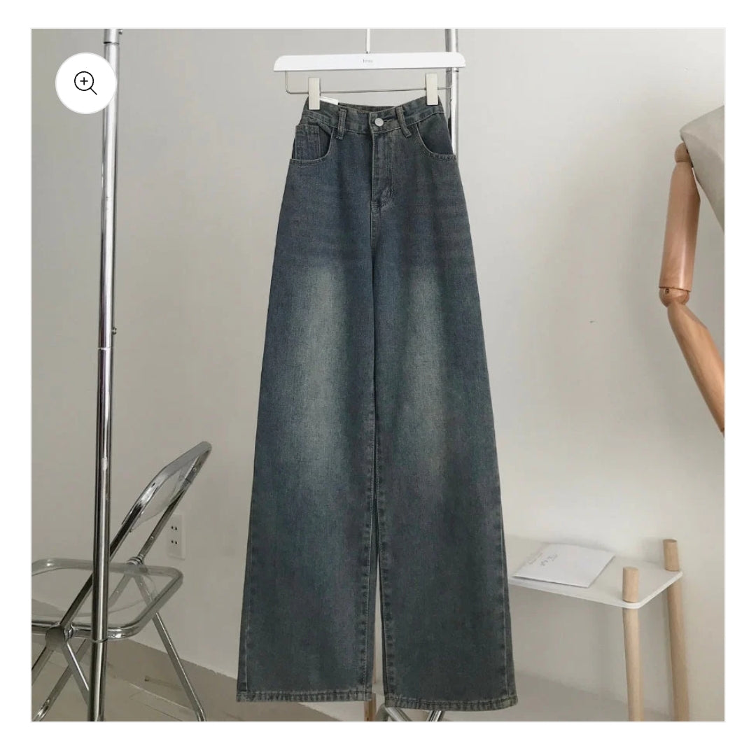 Darkish Blue Wide Leg Jeans