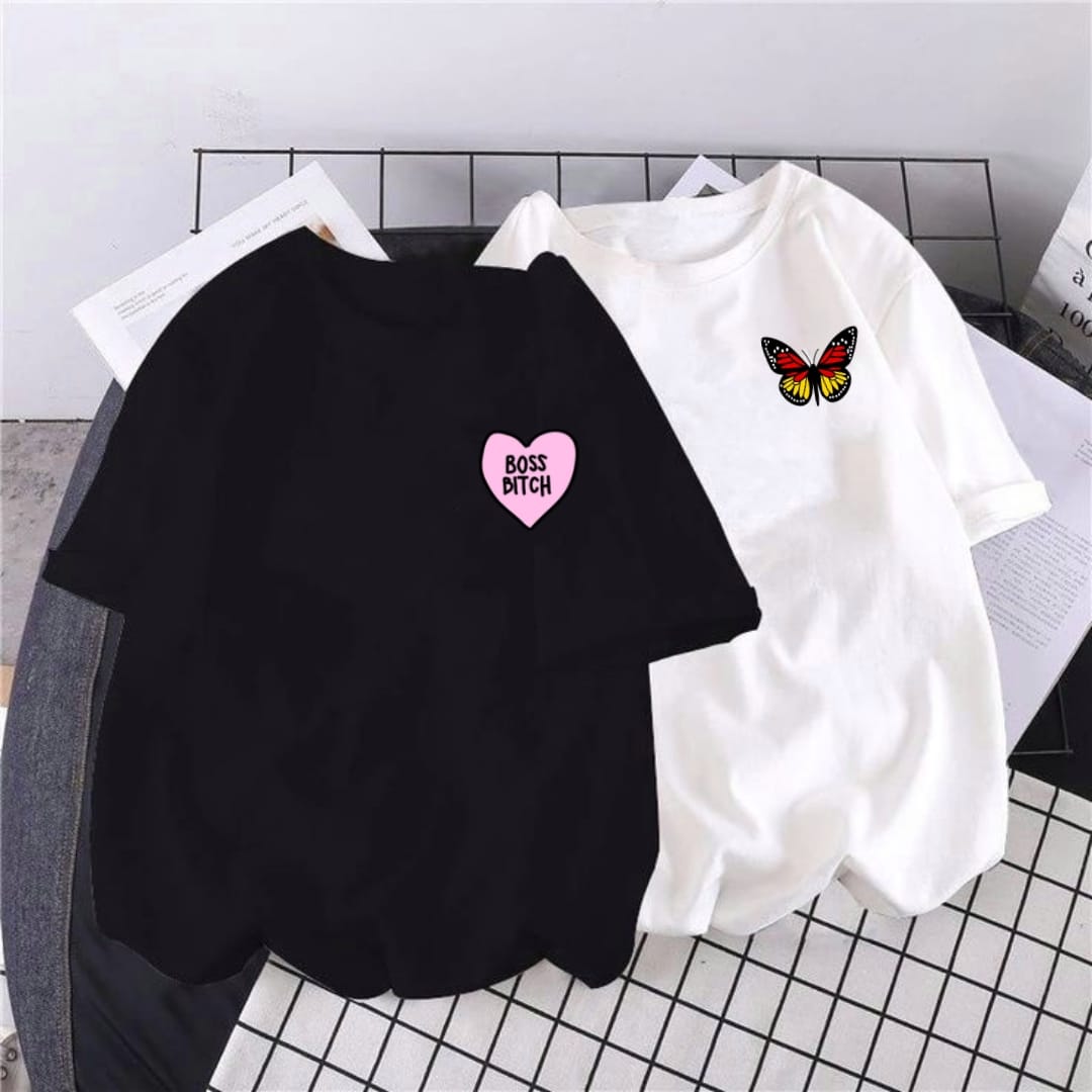 PAIR OF 2 TSHIRTS (BOSS BITCH AND BUTTERFLY)