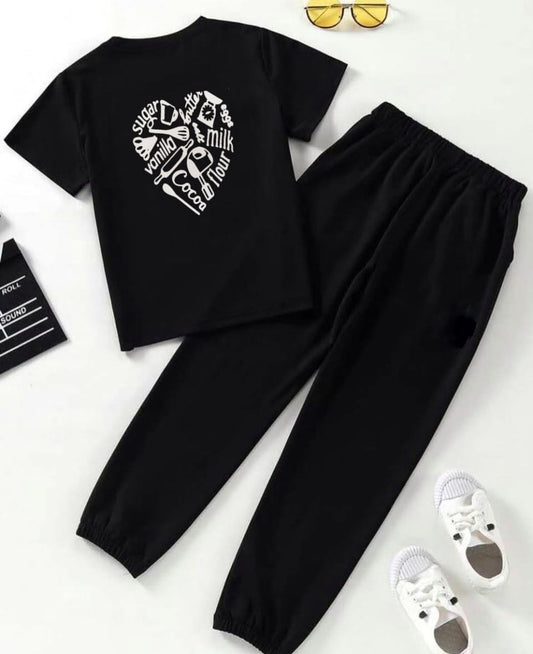 SUGAR VANILLA BLACK TSHIRT TRACKSUIT