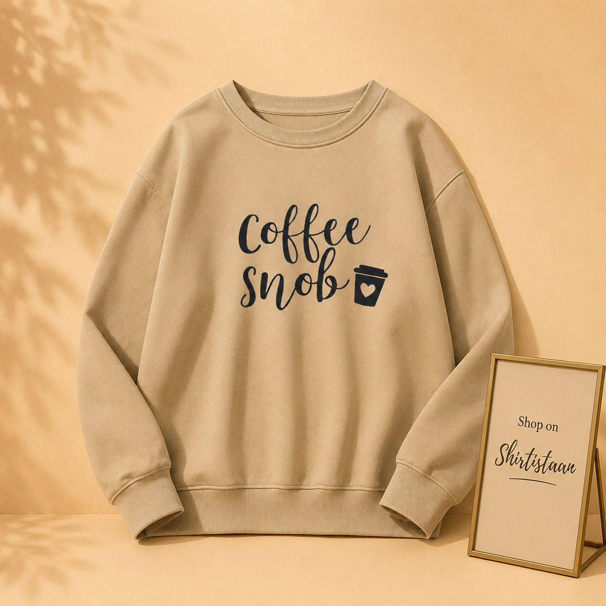 CREAM SWEATSHIRT COFFEE SNOB