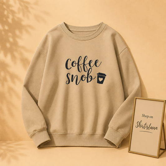 CREAM SWEATSHIRT COFFEE SNOB