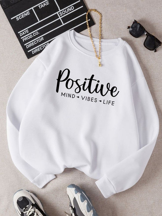 WHITE POSTIVE SWEATSHIRT