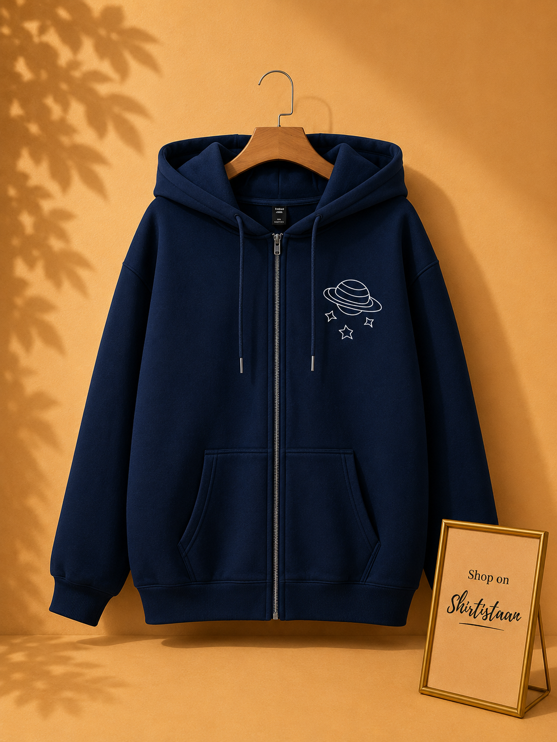 NAVY BLUE ZIPPER HOOD POCKET SATURN