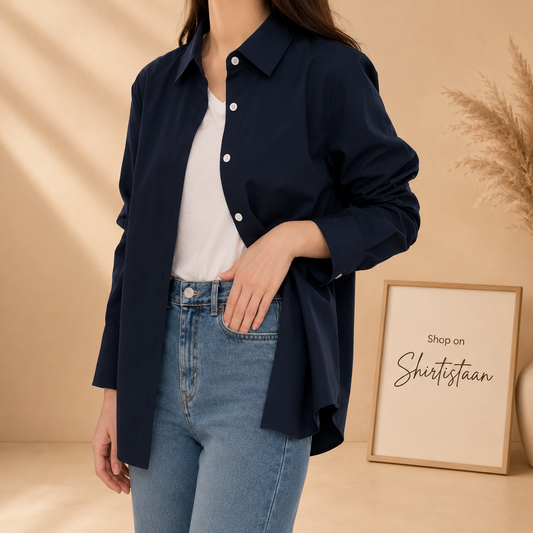 NAVY BLUE BUTTON DOWN SHIRT