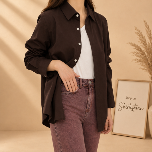 CHOCOLATE BROWN BUTTON DOWN SHIRT