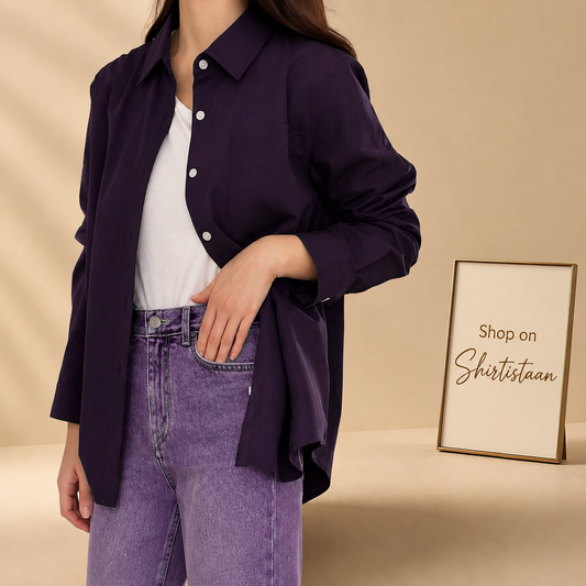 DARK PURPLE BUTTON DOWN SHIRT