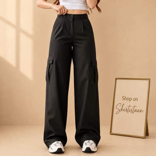 BLACK CARGO JEANS
