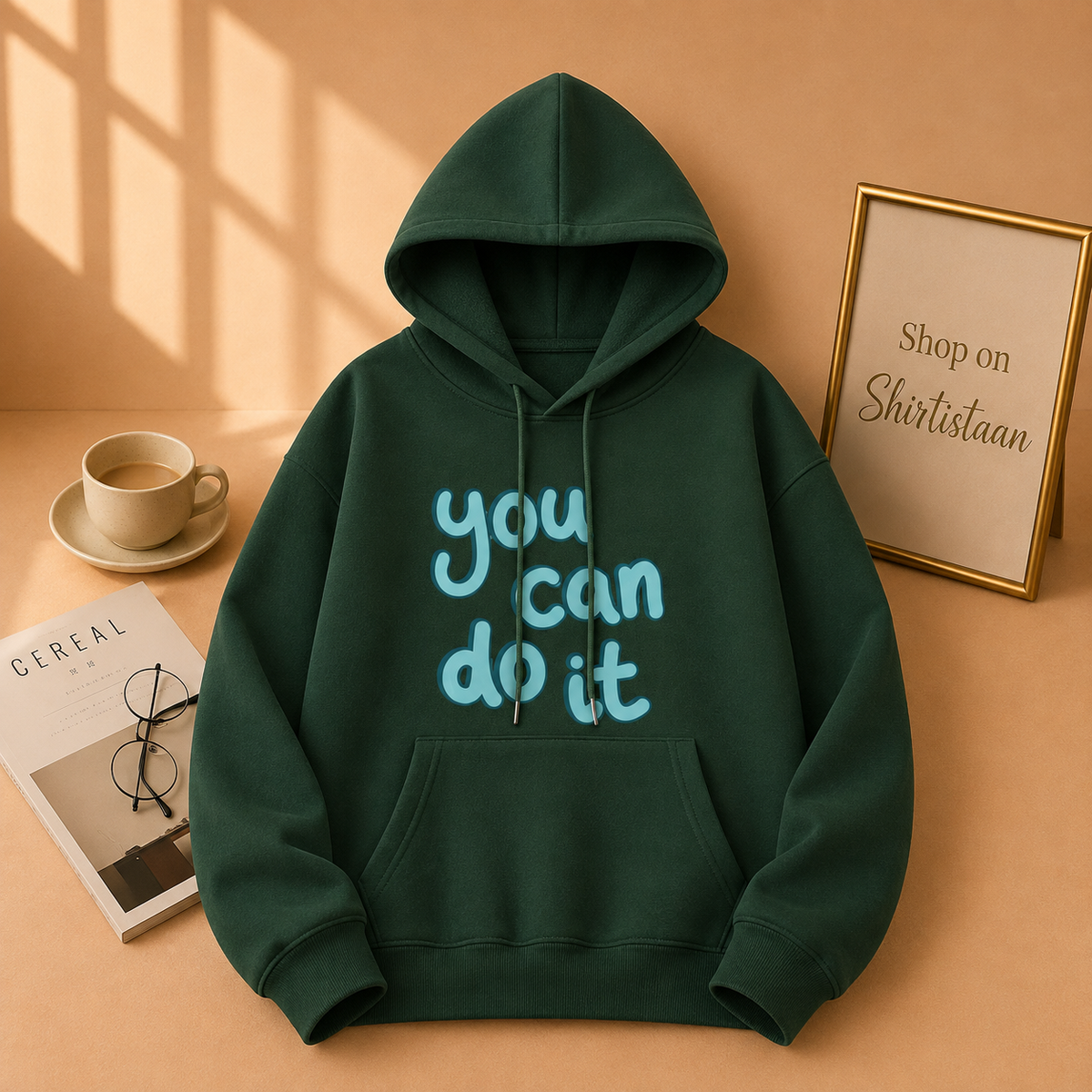 BOTTLE GREEN HOOD YOU CAN DO IT