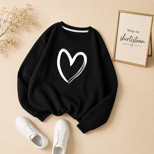 BLACK SWEATSHIRT SHREDDED HEART