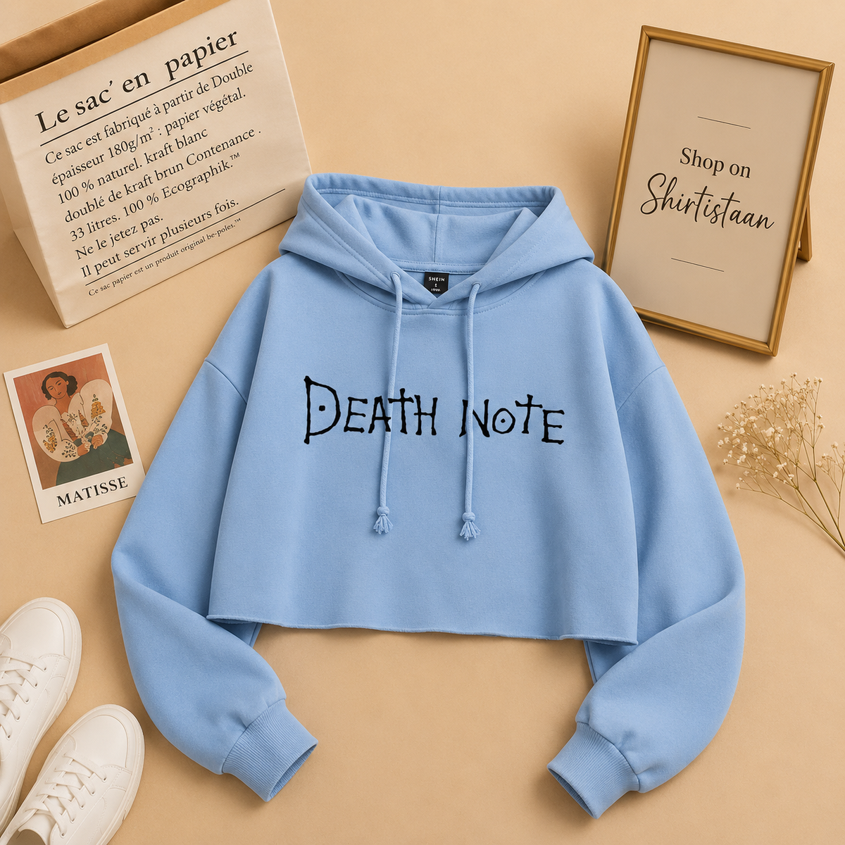 SKY BLUE CROP HOOD DEATH NOTE(without belt)