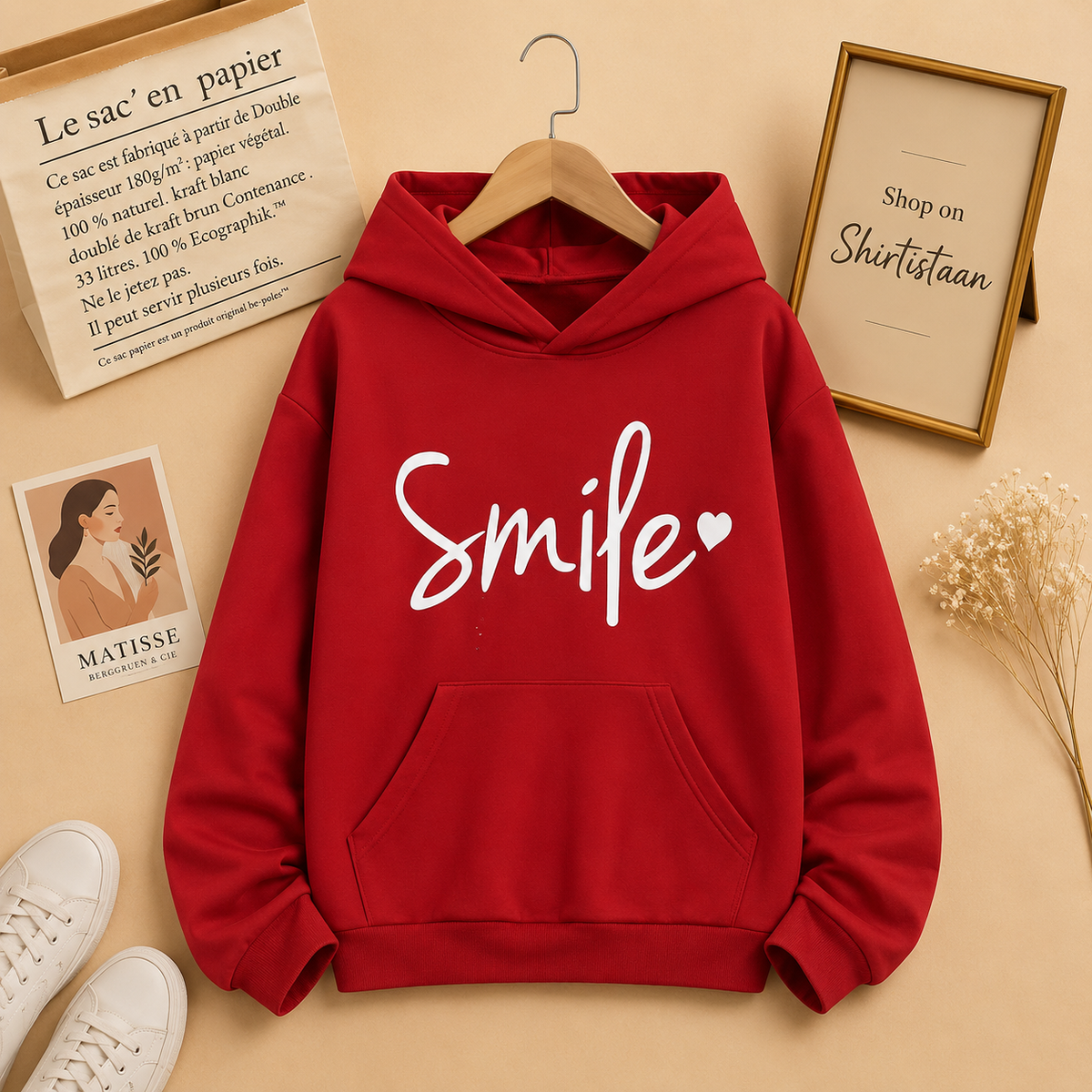 SMILE HEART RED HOOD