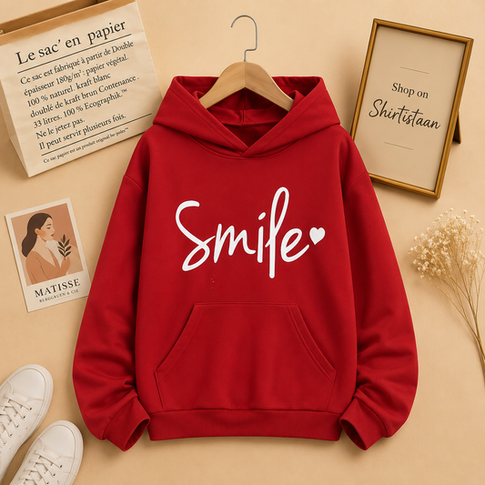 SMILE HEART RED HOOD