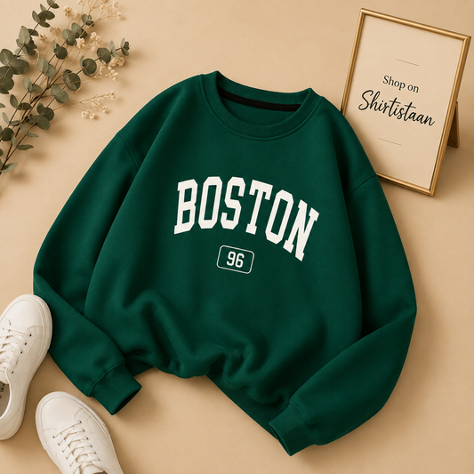 BOTTLE GREEN SWEATSHIRT BOSTON