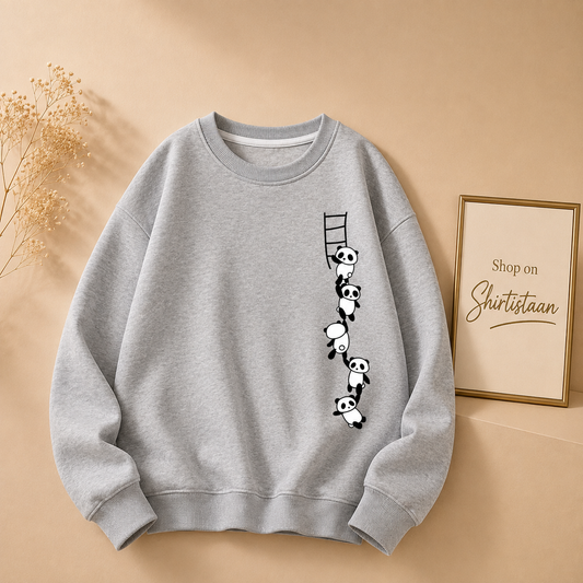 GREY SWEATSHIRT PANDA LADDER