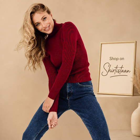 MAROON TURTLE NECK