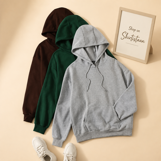 PACK OF 3 HOODS (GREY, BOTTLE GREEN AND BROWN)