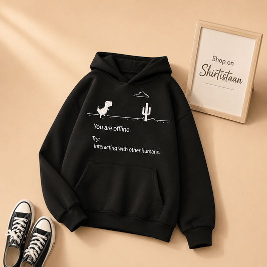 Offline on Black Hoodie