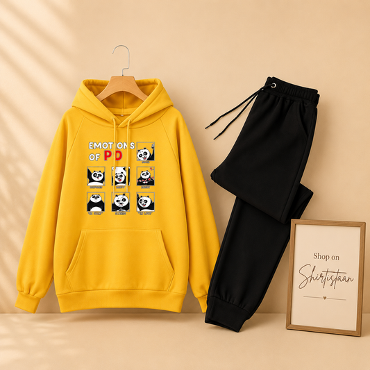 YELLOW HOOD EMOTIONS OF PO WITH BLACK TROUSER