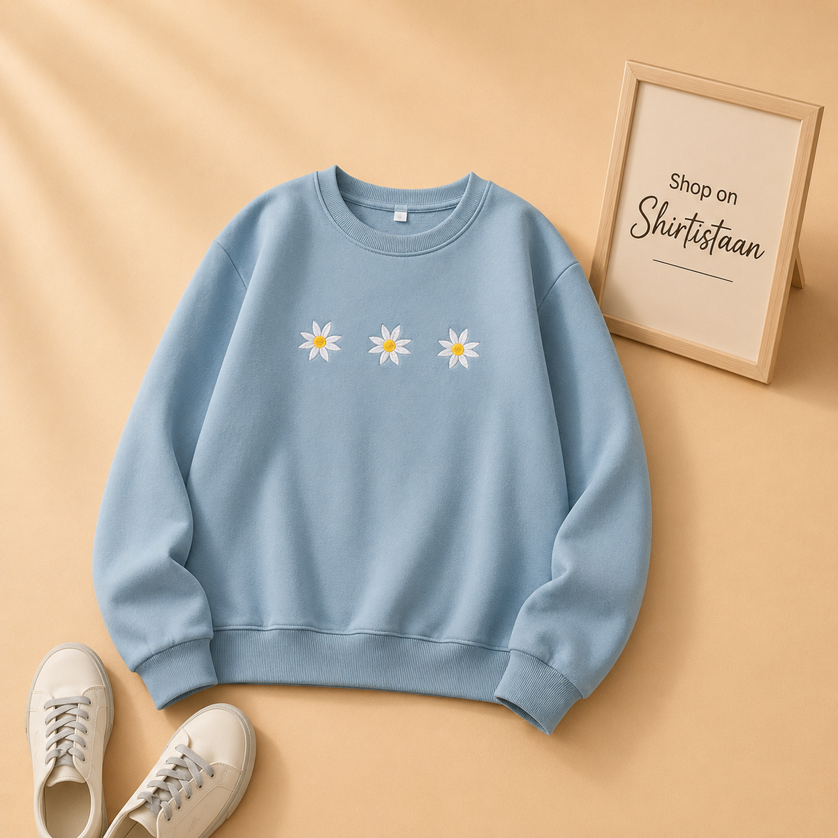 SKY BLUE SWEATSHIRT THREE DAISY