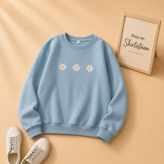 SKY BLUE SWEATSHIRT THREE DAISY
