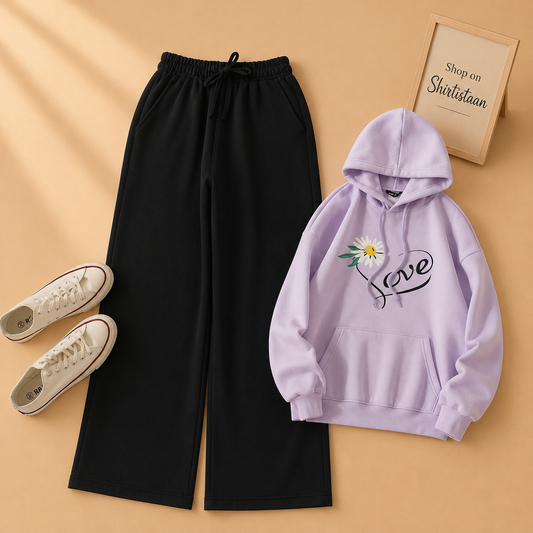 LILAC HOOD LOVE SUNFLOWER WITH BLACK FLAPPER