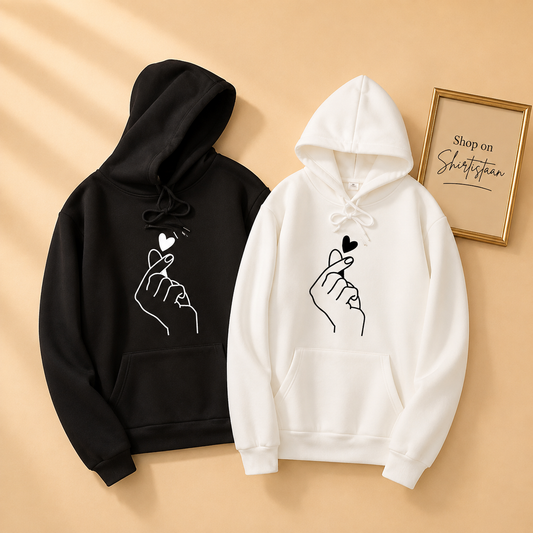 PACK OF 2 HOODS (BLACK AND WHITE) LOVE CHARM
