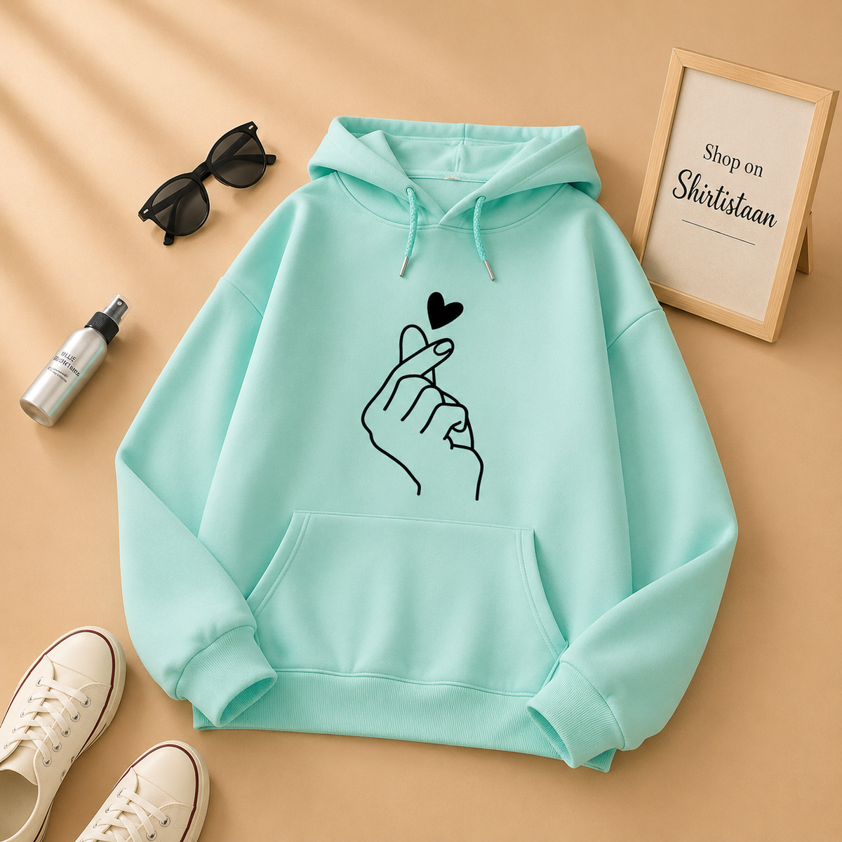 LOVE CHARM SEA GREEN HOOD