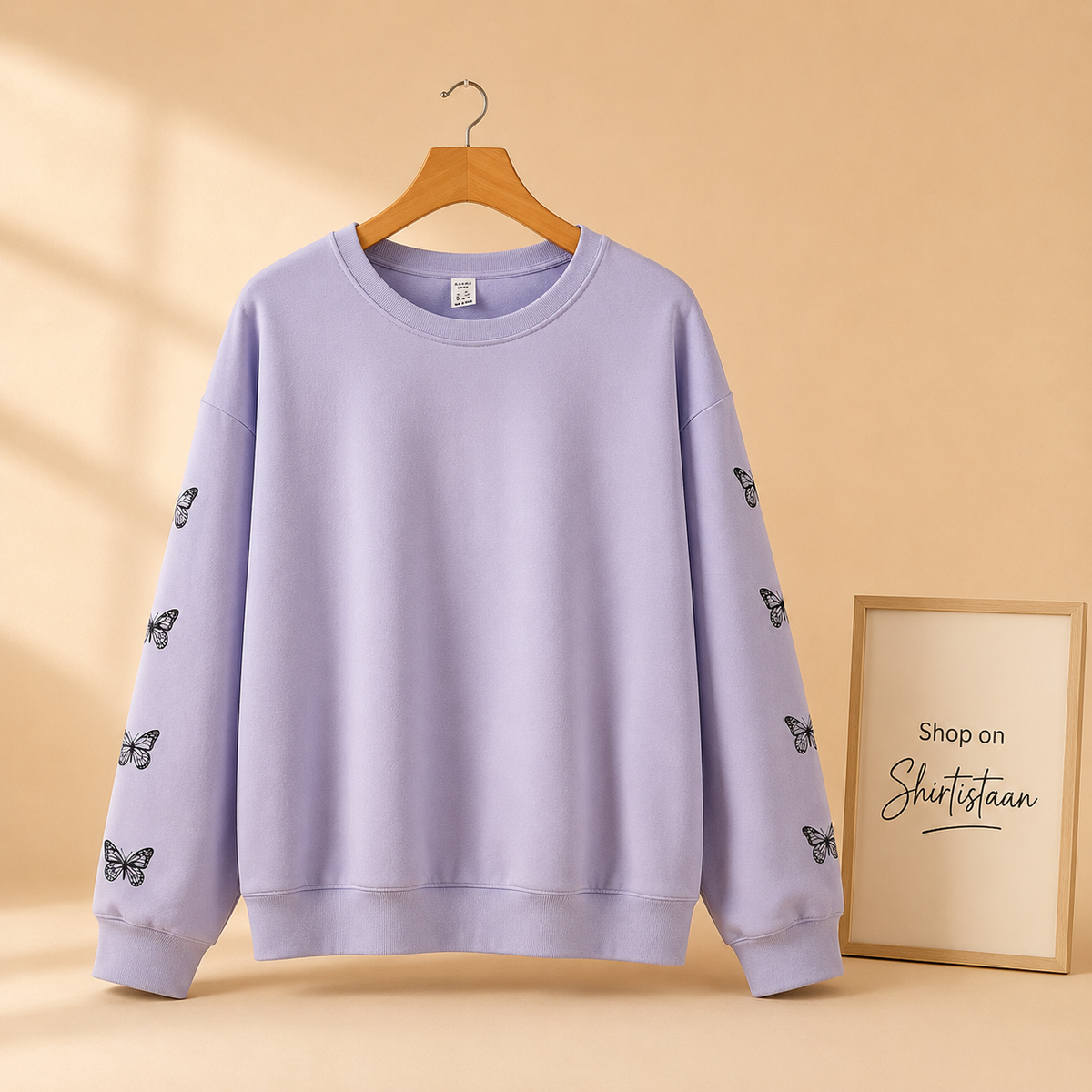 SWEATSHIRT BUTTERFLY LINE ON BOTH SLEEVES