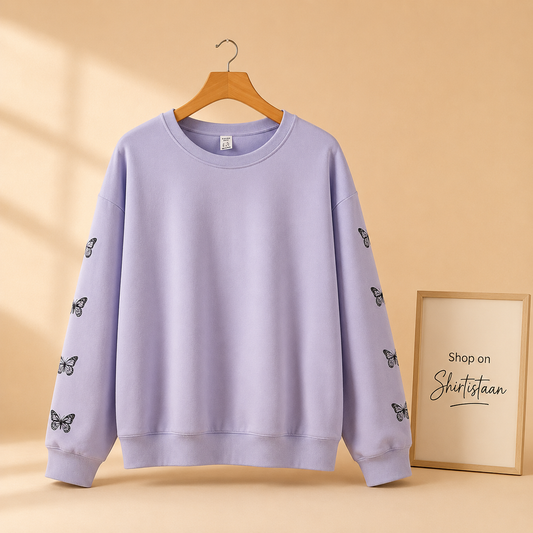 SWEATSHIRT BUTTERFLY LINE ON BOTH SLEEVES