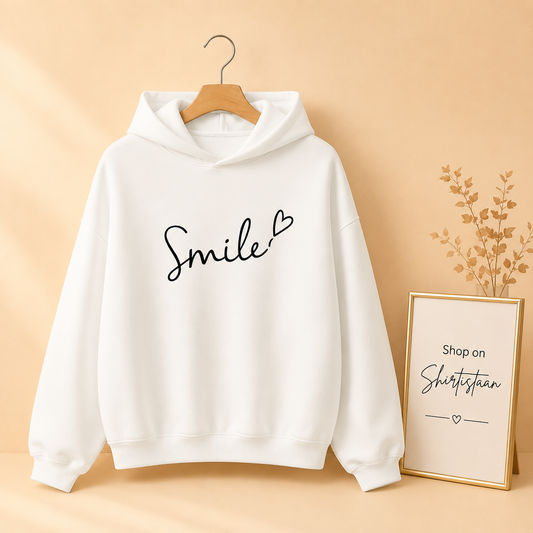 SMILE HEART WHITE HOOD