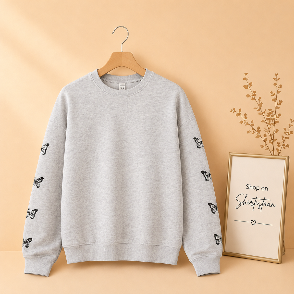SWEATSHIRT BUTTERFLY LINE ON BOTH SLEEVES