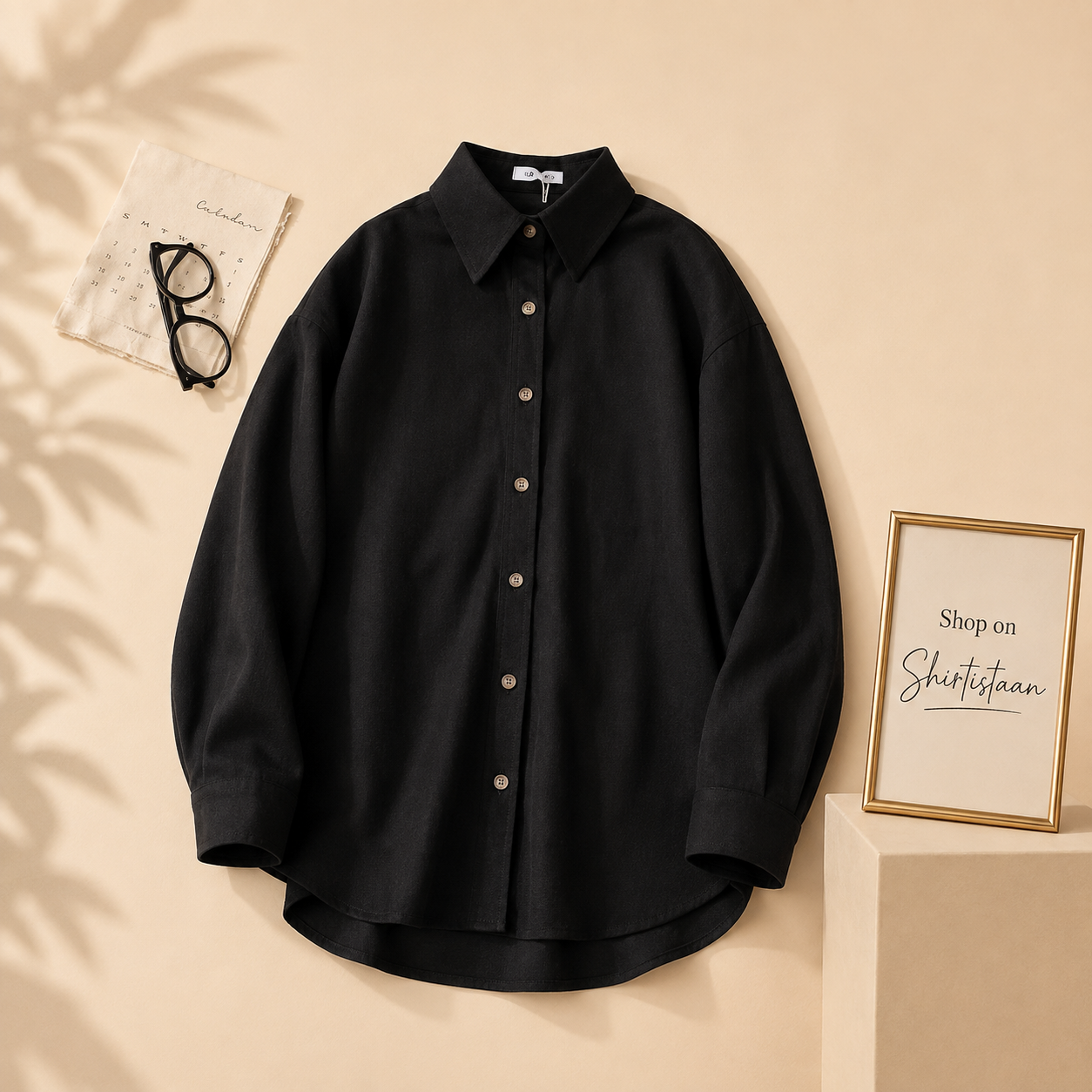 BLACK BUTTON DOWN SHIRT