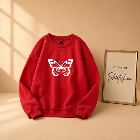 BIG BUTTERFLY RED SWEATSHIRT