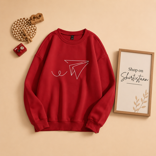 PAPER PLANE RED SWEATSHIRT