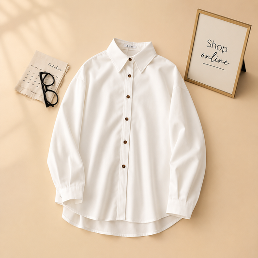 White Button Shirt For Her