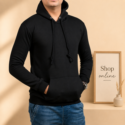 PLAIN BLACK HOODIE