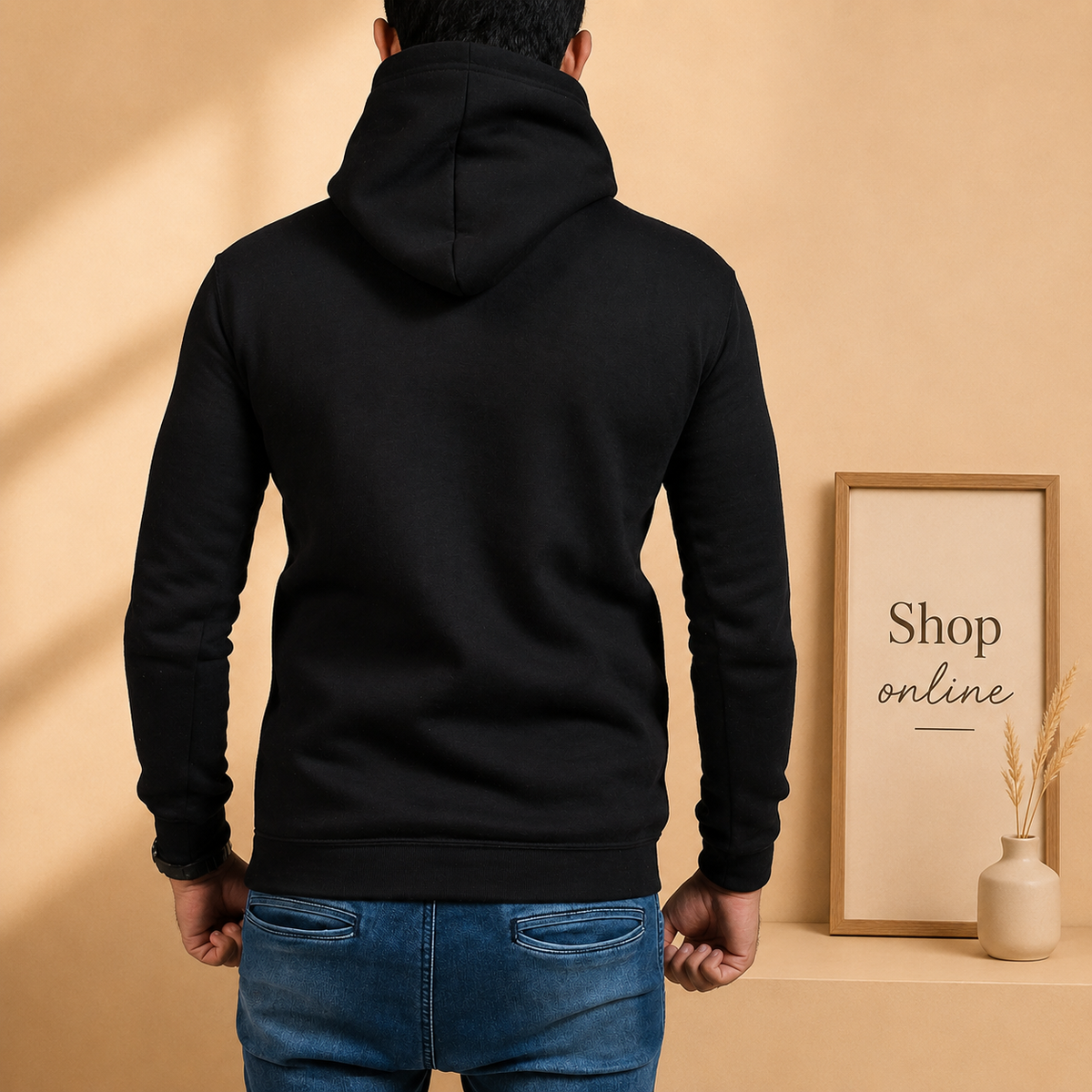 PLAIN BLACK HOODIE
