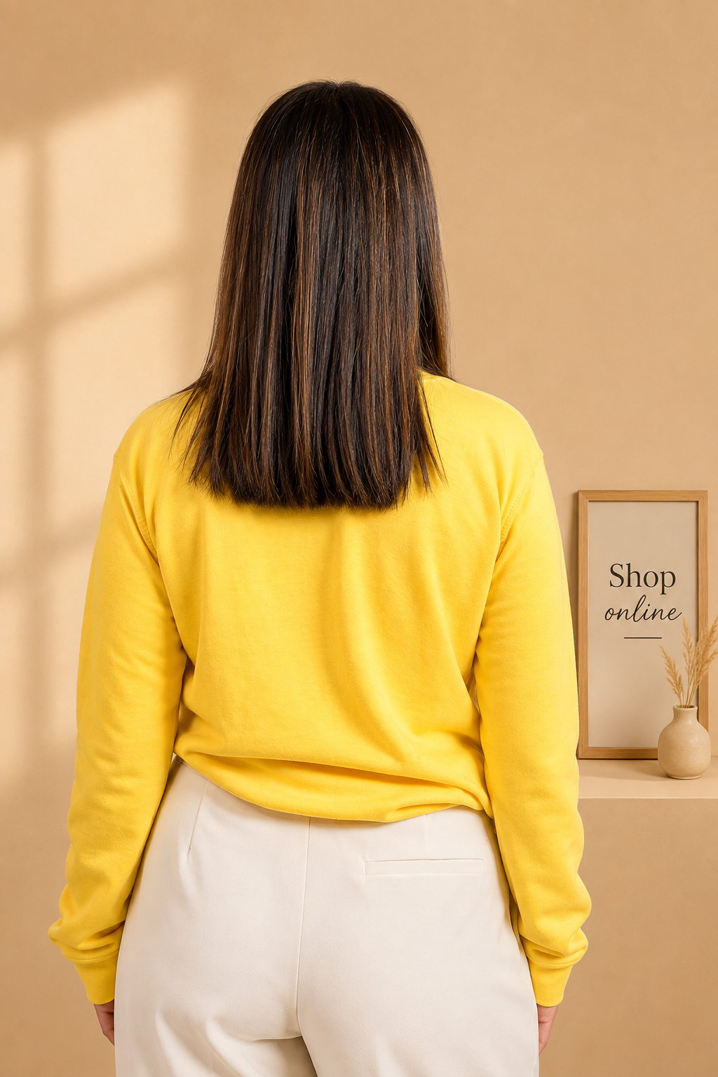 Basic Yellow Sweatshirt Women