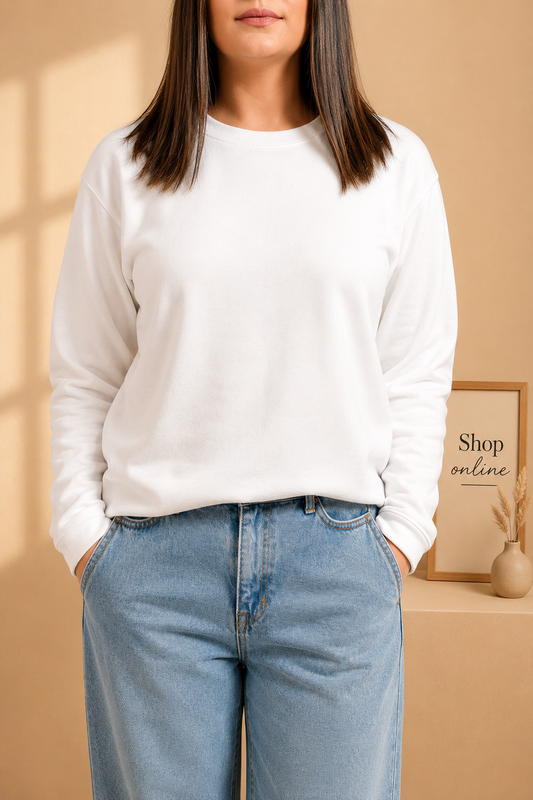 Plain White Sweatshirt  Women