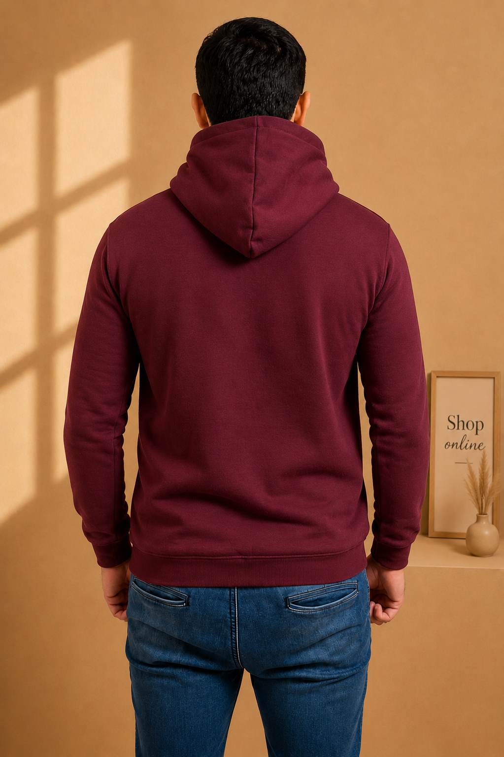 PLAIN BURGUNDY HOODIE