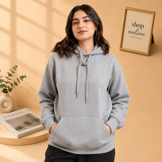 PLAIN GREY HOODIE