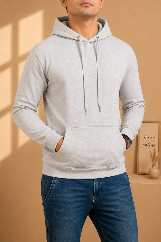 Basic Grey Hoodie  Men