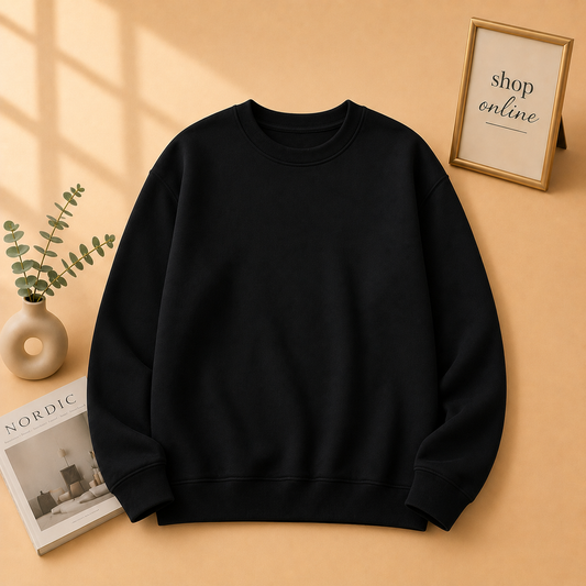 Basic Black Sweatshirt Men