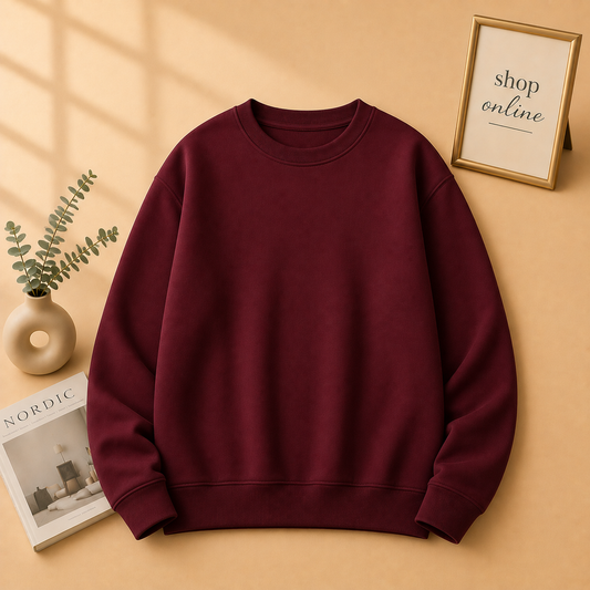 Basic Burgundy Sweatshirt  Men