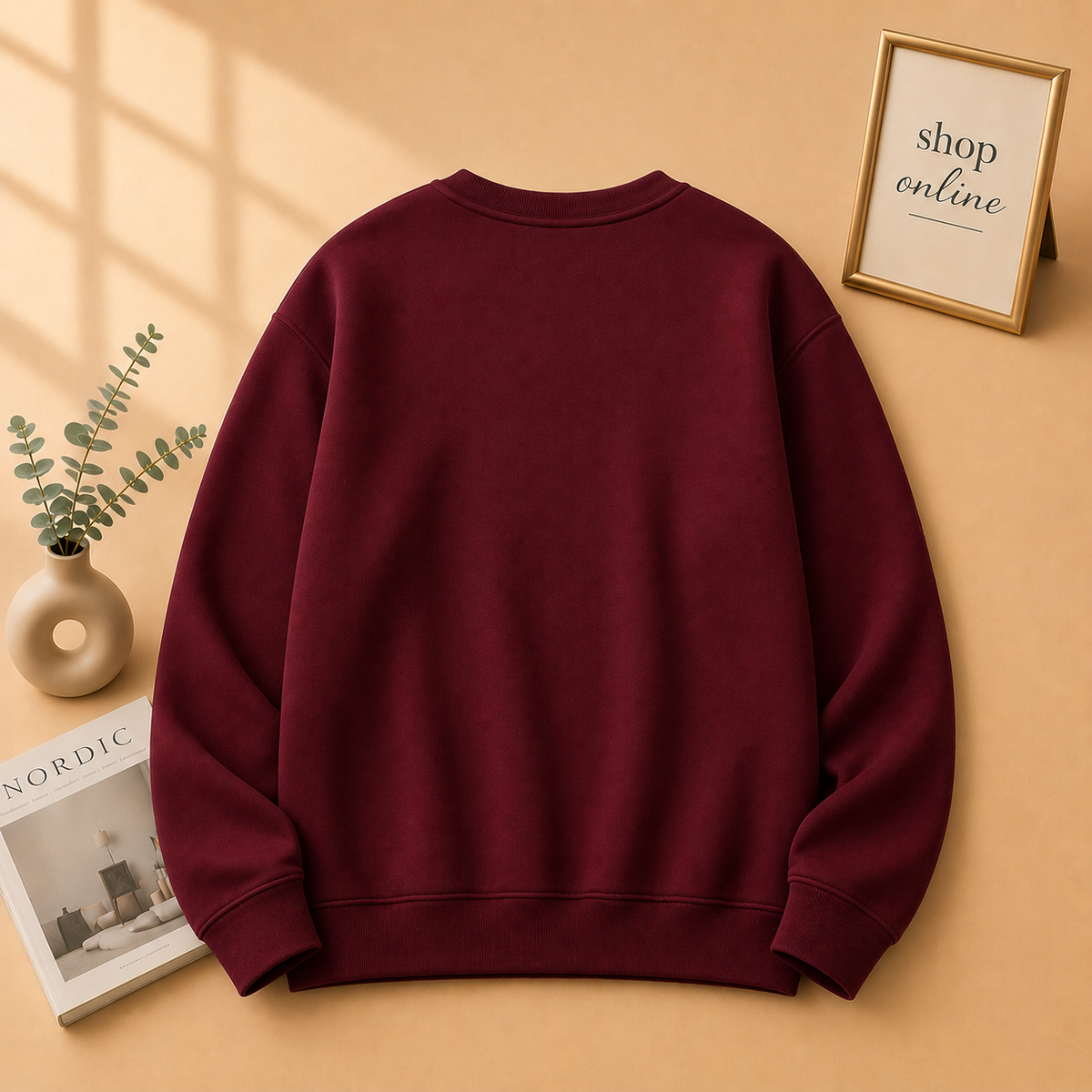 Basic Burgundy Sweatshirt  Men